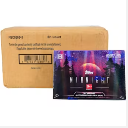 2024/25 Topps Midnight Bundesliga Soccer Hobby 6-Box Case